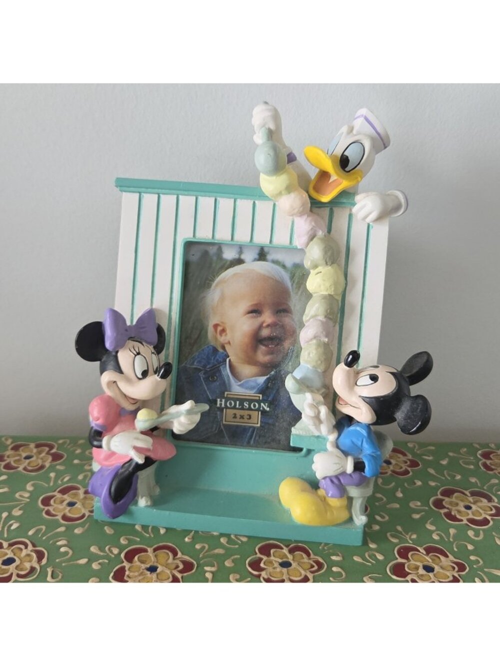 Disney Vintage 90s Mickey Minnie Mouse Donald Duck Ice Cream 3D Photo Frame New